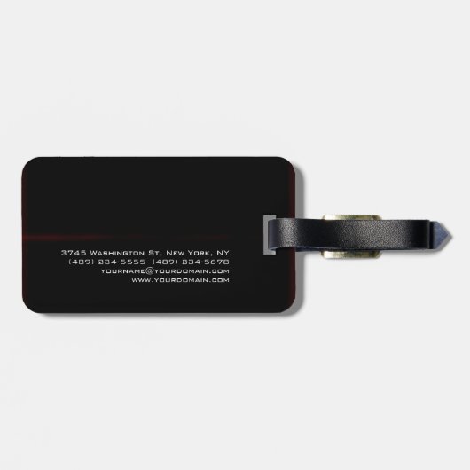 Zwart-rood, wit, aantrekkelijk bagagelabel (Achterkant horizontaal)