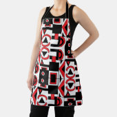 Zwart rood wit Abstract geometrisch patroon Schort (Insitu)