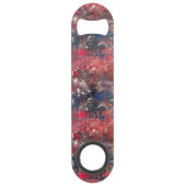 Zwart Rood Wit Blauw Roestvrij staal Fles Opener Speed Flessenopener (Achterkant)