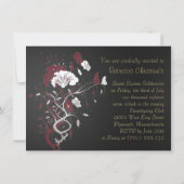 Zwart, rood, wit, bloemig, vlinder Sweet 16 Kaart (Achterkant)