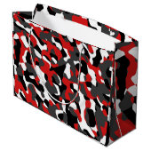 Zwart rood wit Camouflage afdrukpatroon Groot Cadeauzakje (Achterkant Gekanteld)