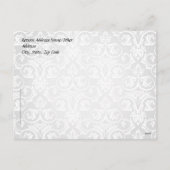 Zwart/Rood/Wit Damask Seizoen Groet Briefkaart (Achterkant)