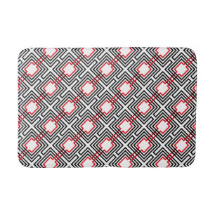 Zwart rood & wit geometrisch badmat