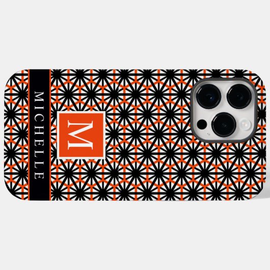 zwart rood wit geometrisch Case-Mate iPhone case (Achterkant (horizontaal))