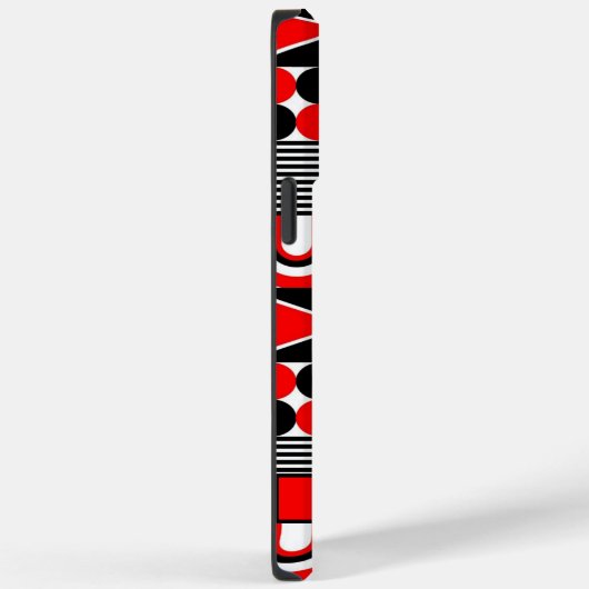  zwart rood wit geometrisch Case-Mate iPhone case (Achterkant / Rechts)