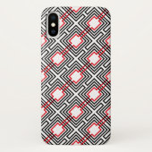 Zwart rood & wit geometrisch Case-Mate iPhone case (Achterkant)