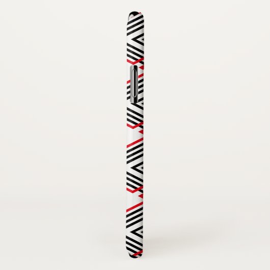 Zwart rood & wit geometrisch Case-Mate iPhone case (Achterkant / rechts)