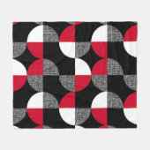 Zwart, rood, wit geometrisch geruite patroon. fleece deken (Voorkant (Horizontaal))