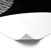 Zwart, rood, wit geometrisch geruite patroon. poster (Hoek)