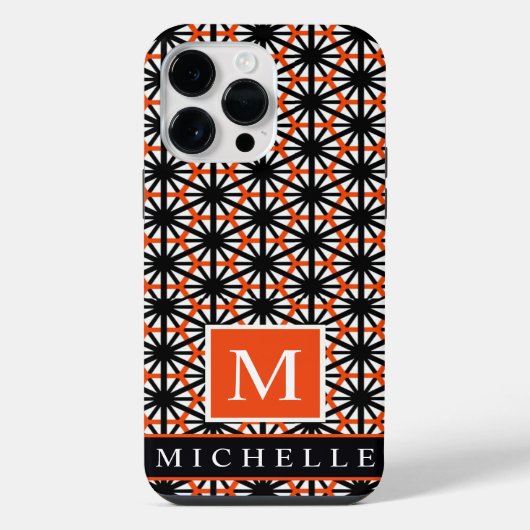  zwart rood wit geometrisch iPhone hoesje (Achterkant)