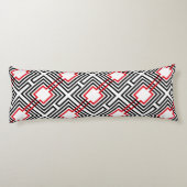 Zwart rood & wit geometrisch lichaamskussen (Achterkant)
