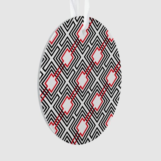 Zwart rood & wit geometrisch ornament (voorkant)