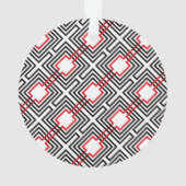 Zwart rood & wit geometrisch ornament (achterkant)