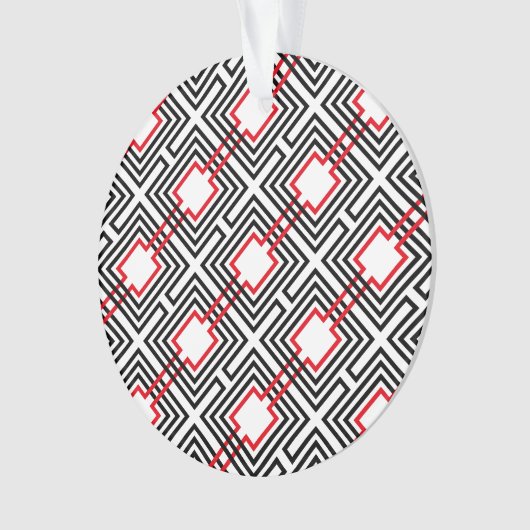 Zwart rood & wit geometrisch ornament (voorkant)