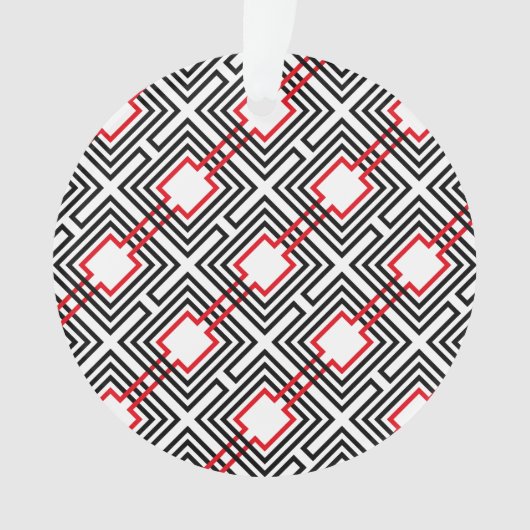 Zwart rood & wit geometrisch ornament (voorkant)