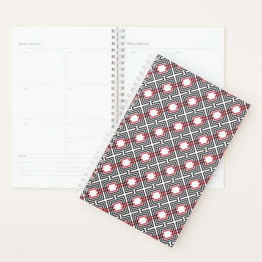 Zwart rood & wit geometrisch planner (Display)