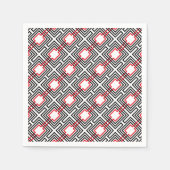 Zwart rood & wit geometrisch servetten (Voorkant)