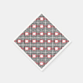 Zwart rood & wit geometrisch servetten (Hoek)
