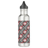 Zwart rood & wit geometrisch waterfles  (Links)