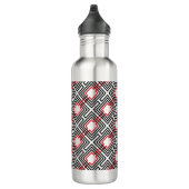 Zwart rood & wit geometrisch waterfles  (Rechts)
