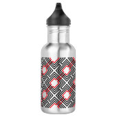Zwart rood & wit geometrisch waterfles  (Rechts)