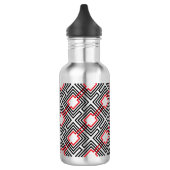 Zwart rood & wit geometrisch waterfles  (Links)
