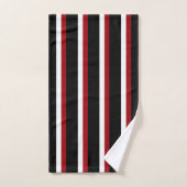 Zwart Rood Wit Gestreepte Handdoekenset Bad Handdoek (Handdoek)