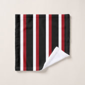 Zwart Rood Wit Gestreepte Handdoekenset Bad Handdoek (Wasdoekje)