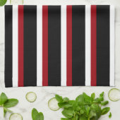 Zwart Rood Wit Gestreepte Keukenhanddoek (Gevouwen)