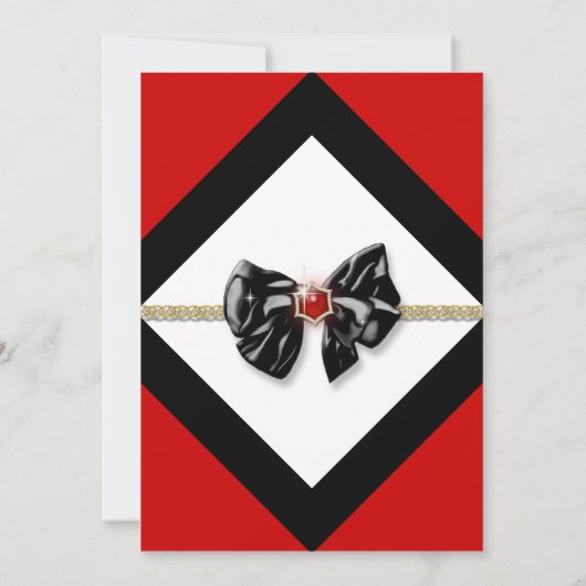 Zwart rood wit goud PERSONALIZE Kaart (Achterkant)