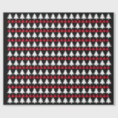 Zwart Rood & Wit Kerstboom Wrapping Papier (Vlak)
