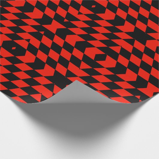 Zwart-rood-witpapier Cadeaupapier (Hoek)