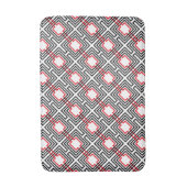 Zwart Rood & Witte Geometrisch Badmat (Voorkant Verticaal)