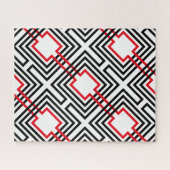 Zwart Rood & Witte Geometrisch Legpuzzel (Horizontaal)