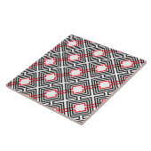 Zwart Rood & Witte Geometrisch Tegeltje (Zijkant)