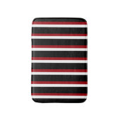 Zwart-rood, witte streep, badkamermat badmat (Voorkant Verticaal)
