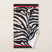 Zwart & Rood Zebra Print Handdoek Set (Handdoek)