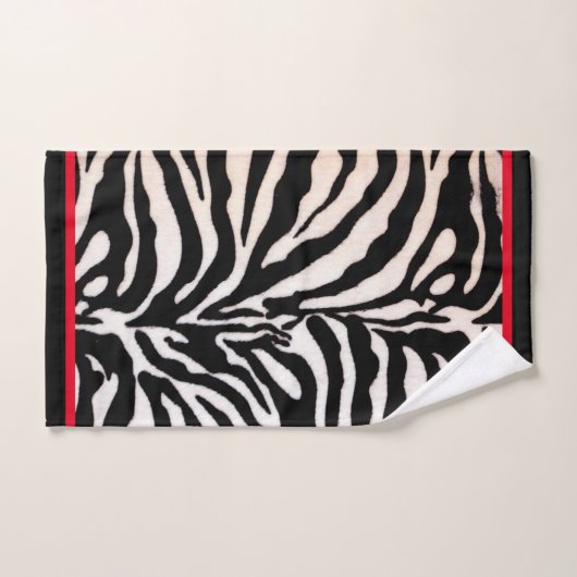 Zwart & Rood Zebra Print Handdoek Set (Handdoek)