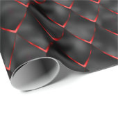 Zwart Rood Zeemeermin Dragon Schalen Patroon Vakan Cadeaupapier (Rol Hoek)