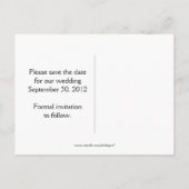 Zwart Rood Zilver Monogram Damast Save the Date Aankondigingskaart (Achterkant)