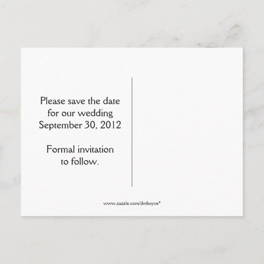 Zwart Rood Zilver Monogram Damast Save the Date Aankondigingskaart (Achterkant)