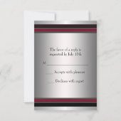 Zwart Rood Zilveren Ster van David Bar Mitswa RSVP (Achterkant)