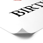 Zwart Rood Zoet 16 Verjaardag Custom 18x24 Poster (Hoek)