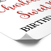 Zwart Rood Zoete 16 Verjaardag Aangepast 8.5x11  Poster (Hoek)