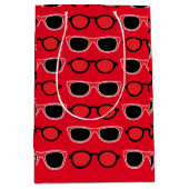Zwart Rood Zonnebril Patroon Medium Cadeauzakje (Voorkant)