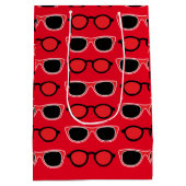 Zwart Rood Zonnebril Patroon Medium Cadeauzakje (Achterkant)