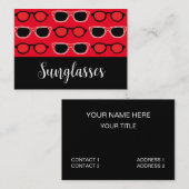 Zwart Rood Zonnebril Patroon Visitekaartje (Voorkant / Achterkant)
