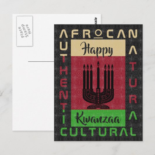 Zwart rood zwart AFRoCA Afro Africa Zwart erfgoed Briefkaart (Voorkant / Achterkant)