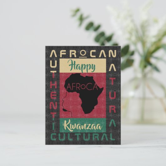 Zwart rood zwart AFRoCA Afro Africa Zwart erfgoed Briefkaart (Staand voorkant)