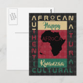 Zwart rood zwart AFRoCA Afro Africa Zwart erfgoed Briefkaart (Voorkant / Achterkant)